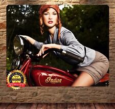 Indian Motorcycles - Vintage - Redhead - Metal Sign 11 x 14 picture