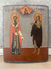 🔥 Fine Antique 19th c. Old Russian Orthodox Christian Icon Oil Painting, WOW picture