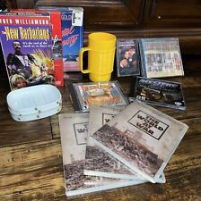 Junk Drawer Lot Cassette, PC Games, Rubbermaid Cup,  VHS, WW2 DVDs, NASCAR picture