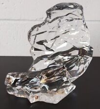 FRANKLIN MINT VINTAGE ART GLASS CRYSTAL MODERNIST ICE WAVE SCULPTURE picture
