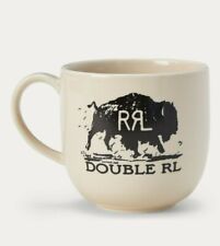 RRL Ralph Lauren Hand Painted Crackle Finish Bison Logo Vintage Mug Cup  picture