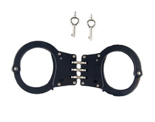 Double Lock Professional Black Hinged Pro-Cuffs Army Handcuffs  picture