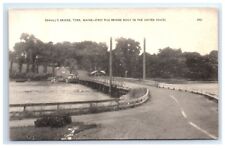 Postcard Sewall's Bridge, York, Maine first pile bridge built in US G5 picture
