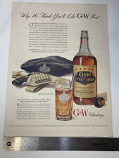 VINTAGE Print Ad G&W 5 Star Blended Whiskey ~ Libby Owens Ford Glass 10x14” picture