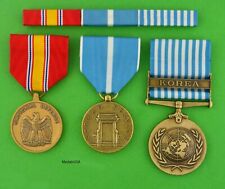 3 Korean War full size regulation Medals and Ribbon Bar - NDSM, KSM, UNKM  picture