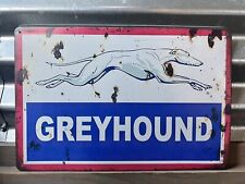 GREYHOUND BUS SIGN DISTRESSED LOOK 8