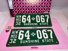 Vintage 1932 New Mexico License Plate 64-067 Set Original - Not Restored picture