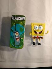 Spongebob cake topper/candy holder and Plankton watch with tin picture