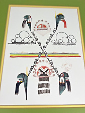 Hopi Original Drawing Daniel D. Namoki Abstract Art Vintage 1974 NAMI Artist picture