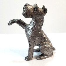 Vtg RB Pewter Miniature Begging Scottish Schnauzer Terrier Scottie Dog Figurine picture