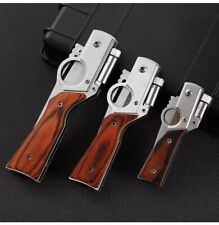 Folding Wood Handle Rifle Gun Knife ~ Led flashlight Pocket Knife ~ with Case picture