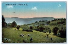Clark South Dakota SD Postcard Greetings Animal Mountains c1917 Vintage Antique picture