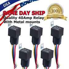 5Pcs Relay Switch 5Pin Harness Socket Waterproof 40A 12VDC 16AWG Automotive Car  picture