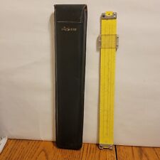 Vintage Pickett Model N1010-ES TRIG Slide Rule in Yellow w/Black Leather Case picture