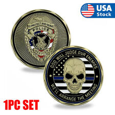 1PC Police Officer Challenge Coin God Will Judge Our Enemies Law Badge Coins picture
