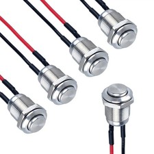 5-Pcs 12 mm Momentary Push Button Switch Waterproof Push Button Switch Round picture