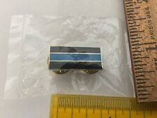 Thin Blue Line Police Law Enforcement Support lapel pin silver  trim picture