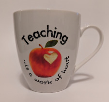 Pfaltzgraff “Teaching Is A Work Of Heart” Large 18 oz  Coffee Mug/Cup, Red Apple picture