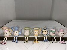 LOT OF 7 Collections Etc Tea Party Anthropomorphic Resin Shelf Sitters picture