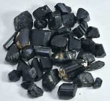 340 GM Full Terminated Natural Black Tourmaline Crystals Minerals Lot Pakistan picture