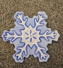 Mesa International Snowflake Shaped Dish Handcrafted Blue White Winter 9.5