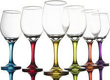 Trinkware Colored Stem Wine Glasses Set of 6 - 6 Count (Pack 1), Stemmed  picture