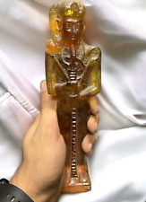 UNIQUE ANCIENT EGYPTIAN ANTIQUES Statue God Khonsu Made Amber Stone Pharaonic BC picture