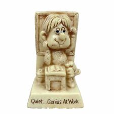 Vintage 80’s Russ Berrie Figurine Genius At Work Office Desk Decor Weight USA picture
