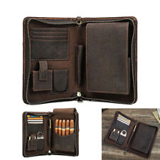 Genuine Leather Cigar Case Passport Travel Humidor set Lighter cutter Pocket Box picture