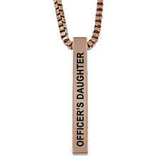Officer's Daughter Rose Gold Plated Pillar Bar Pendant Necklace Gift Mother's Da picture