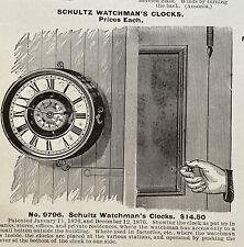 Original 1905 Paper Ad Antique Figural Candelabra Time Clocks Watchman Alarm +++ picture