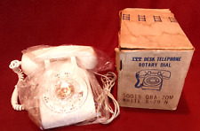 Vintage ITT Desk Telephone Rotary Dial NEW Open Box White 50015 QBA-20M 8-79 picture