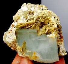 424 Gram Aquamarine Top Grade Aquamarine Crystal On Mica Specimen @ Nagar Pakist picture