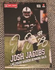 JOSH JACOBS SIGNED 5X7 PROMO CARD NFL LAS VEGAS RAIDERS RB W/COA+PROOF RARE LV picture