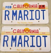 Vintage Feb 1989 CA California Sunset Golden State Vanity License Plates PAIR picture