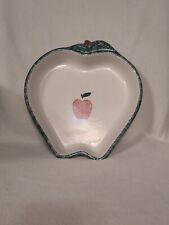 Apple Shaped Deep Dish Pie Plate Hand Painted, Oven Safe picture