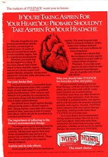1989 Print Ad Tylenol If You're Taking Aspirin for Your Heart You Probably picture