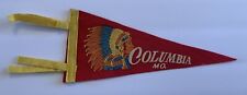 VINTAGE Felt Pennant  Columbia, Missouri, with Indian Face, Red & Yellow Pennant picture