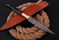 Custom HANDMADE FORGED DAMASCUS STEEL DoubleEdge Dagger Boot Knife + Sheath picture