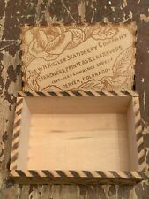 Vintage Pyro Art Wood Advertising Box WH Kistler Stationery Company Denver CO picture