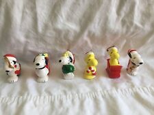 Vintage 1981 Peanuts Set of 6, Ceramic Christmas Ornaments, Made in Japan picture