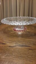 Vintage   Clear And pink Floral lattice Pattern Riccardo cake Stand  from japan picture