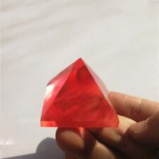 Natural Red Smelting Quartz Crystal Pyramid Reiki Gemstone Energy Tower Decor picture