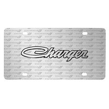 Dodge Charger Classic 3D Logo on Logo Pattern Brushed Aluminum License Plate picture