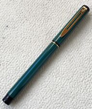 Waterman Fountain Pen Vintage Green Color Medium Nib Gold Trim France picture
