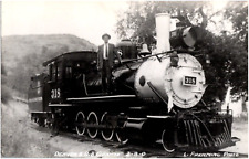 Man On Train 318 Denver & Rio Grande Western Railroad Colorado 1950s RPPC Photo picture