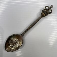 WAPW Great Britain Silver Plate Crown Etched Crest Travel Vintage Souvenir Spoon picture