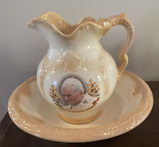 VTG Arnel’s Pitcher And Water Basin Pope John Paul ii. Excellent Condition RARE. picture