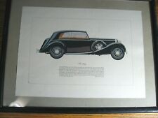 Vintage Framed 1939 4 Litre Bentley Art Print, Hans Muth German Text  picture