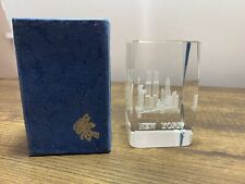 Laser Cut Etched 3D Crystal Glass Paperweight New York 9/11 Twin Towers picture